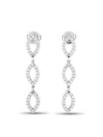 EXCLUSIVE 18K WHITE GOLD 1.0CT DIAMOND DROP EARRINGS