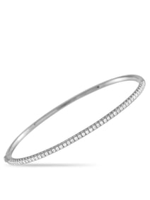18K WHITE GOLD 0.50CT HALF-ETERNITY BANGLE BRACELET