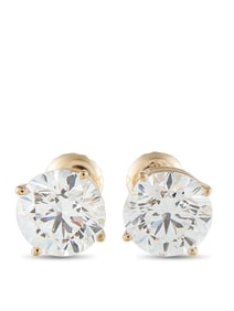 14K YELLOW GOLD 4.0CT LAB-GROWN DIAMOND STUD EARRINGS