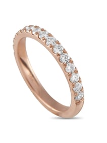 18K ROSE GOLD 0.74CT DIAMOND HALF-ETERNITY BAND RING