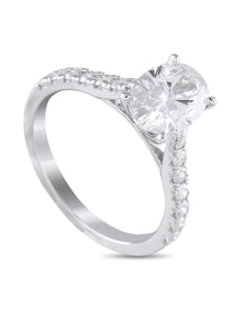 14K WHITE GOLD 2.05CT LAB-GROWN DIAMOND RING