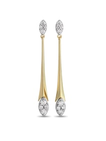 14K YELLOW GOLD 0.50CT DIAMOND MARQUISE DROP EARRINGS