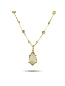 JUDITH RIPKA 18K GOLD 0.65CT DIAMOND AND CITRINE NECKLACE