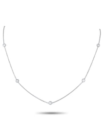 HEARTS ON FIRE 18K GOLD 1.28CT DIAMOND STATION NECKLACE