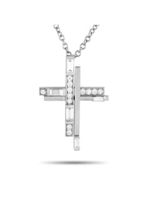 HARRY WINSTON SYMBOLS PLATINUM DIAMOND CROSS NECKLACE