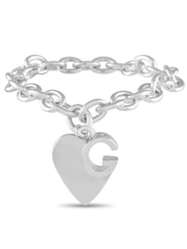 GUCCI SILVER HEART CHAIN BRACELET