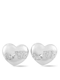 Chopard 18K White Gold Diamond Heart Earrings