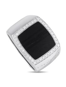 Chaumet 18K White Gold 0.20ct Diamond and Wood Ring