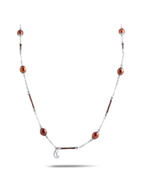 CHARRIOL BRONZE PVD BROWN PEARLS NECKLACE