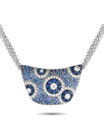 Cellini 18K White Gold 1.32ct Diamond and Sapphire Necklace