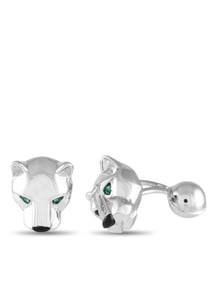 Cartier Panthere 18K White Gold Cufflinks