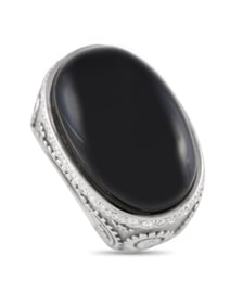 CARRERA Y CARRERA 18K WHITE GOLD DIAMONDS AND ONYX RING