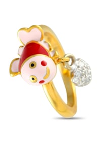 AARON BASHA 18K GOLD DIAMOND ENAMEL CLOWN FISH RING