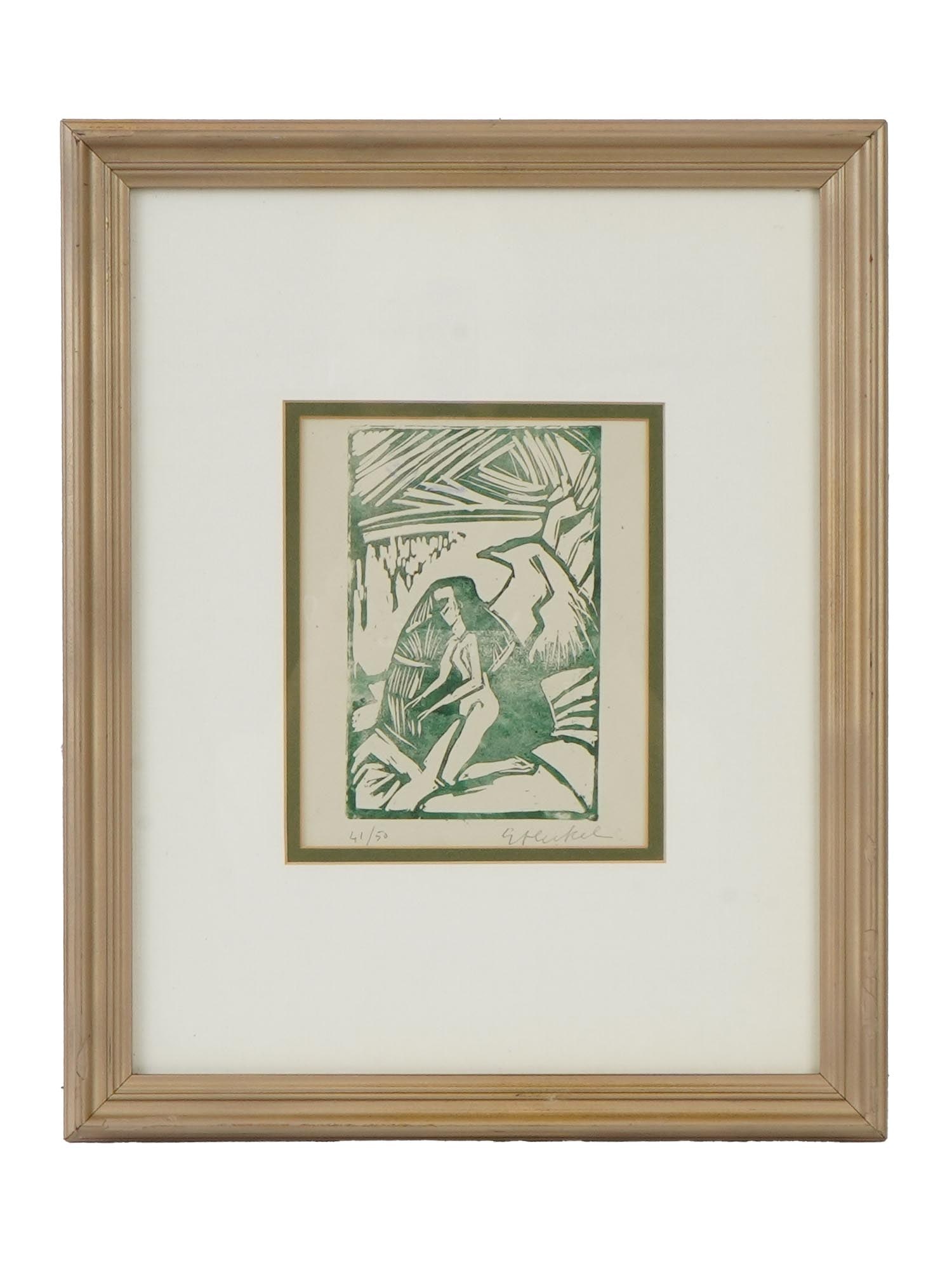 GERMAN WOODBLOCK PRINT SIGNED ERICH HECKEL (1 of 6)