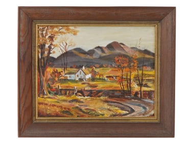 GERMAN RURAL LANDSCAPE OIL PAINTING SIGNED JAECKEL