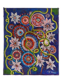 ATTR TO HILMA AF KLINT SWEDISH PAINTING FLORAL MOTIFS