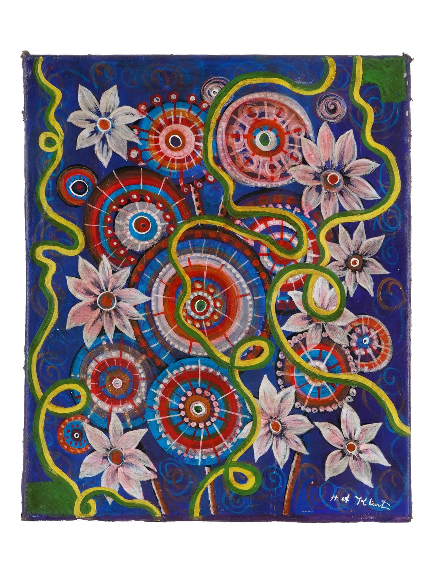 ATTR TO HILMA AF KLINT SWEDISH PAINTING FLORAL MOTIFS (1 of 6)