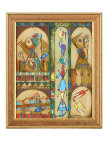 CUBAN PAINTING SIGNED MIJARES FERNANDEZ FIGURATIVE
