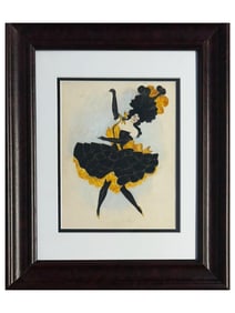 FRENCH GOUACHE PAINTING BY HENRI AFTER TOULOUSE LAUTREC