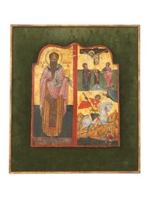 ANTIQUE 18TH C GREEK ORTHODOX ICON PAINTINGS