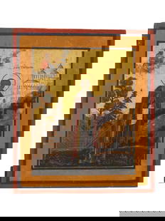 ANTIQUE RUSSIAN ORTHODOX ICON ST TIKHON OF KALUGA: An antique 19th-century Russian Orthodox icon of Saint Tikhon of Kaluga. Mixed media painting: egg tempera, gesso, and levkas on a wood board. Gilt background. Tikhon of Kaluga, d. 1492, was a Russian