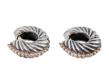 LAGOS CAVIAR 14K GOLD STERLING SILVER SHRIMP EARRINGS