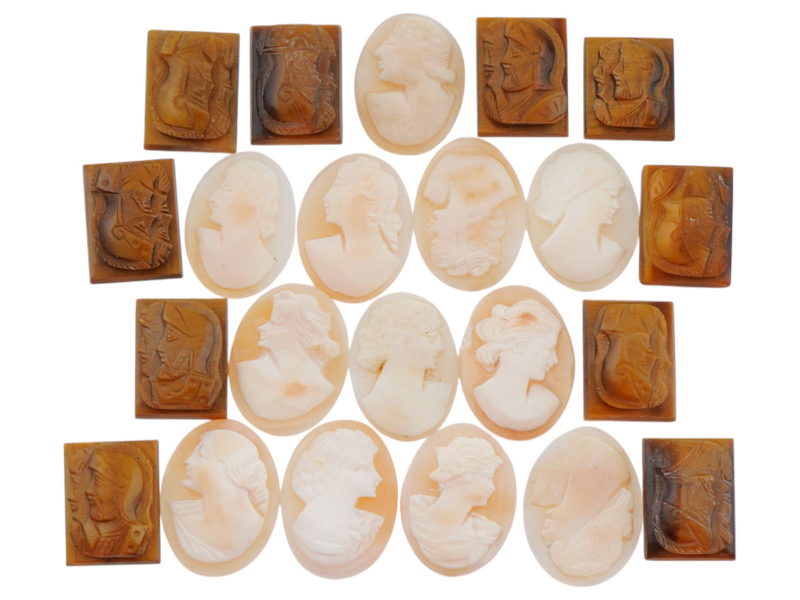 COLLECTION OF ANTIQUE HAND CARVED CAMEOS (1 of 3)