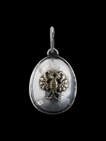 RUSSIAN 88 SILVER EASTER EGG PENDANT W EAGLE