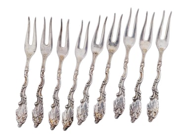 VINTAGE SWEDISH TWO PRONGED METAL FORKS SET