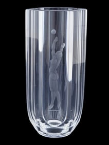 VICKE LINDSTRAND DESIGN MANNER ENGRAVED CRYSTAL GLASS