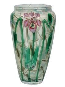 STEPHEN SMARR FOR VANDERMARK MERRIT ART GLASS VASE