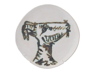 PABLO PICASSO GALERIE MADOURA CERAMIC PLATE GOAT
