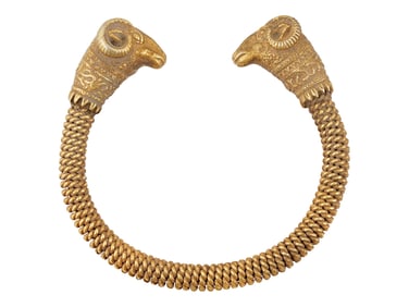 PERSIAN ACHAEMENID STYLE GOLD PLATED BRACELET 20TH C