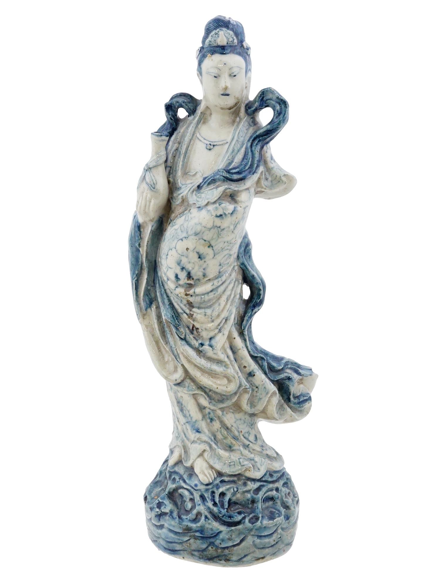 LARGE VINTAGE CHINESE PORCELAIN GUANYIN FIGURE (1 of 6)