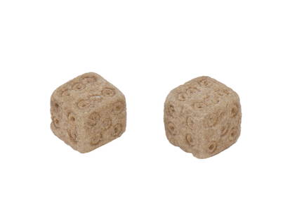 PAIR OF ANCIENT ROMAN STONE DICE 100 TO 300 AD: A pair of ancient Roman carved stone dice. Circa 100 to 300 AD. Crafted with precision and care, these artifacts offer a tangible connection to the everyday life and leisure activities of the past. Ca