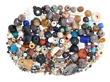 ANCIENT MEDITERRANEAN GLASS STONE BEADS COLLECTION