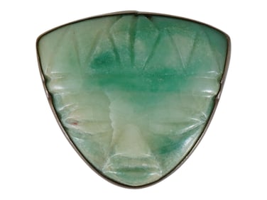 PRE COLUMBIAN CARVED JADE MASK FORCE AMULET PENDANT