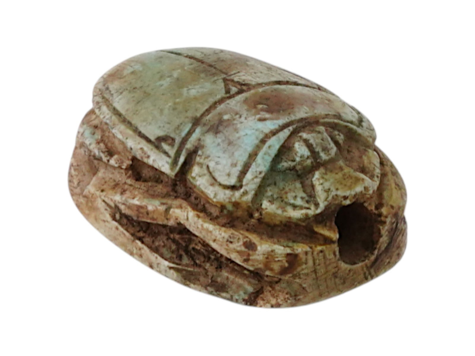 ANCIENT EGYPTIAN HAND CARVED LIMESTONE SCARAB PENDANT (1 of 6)