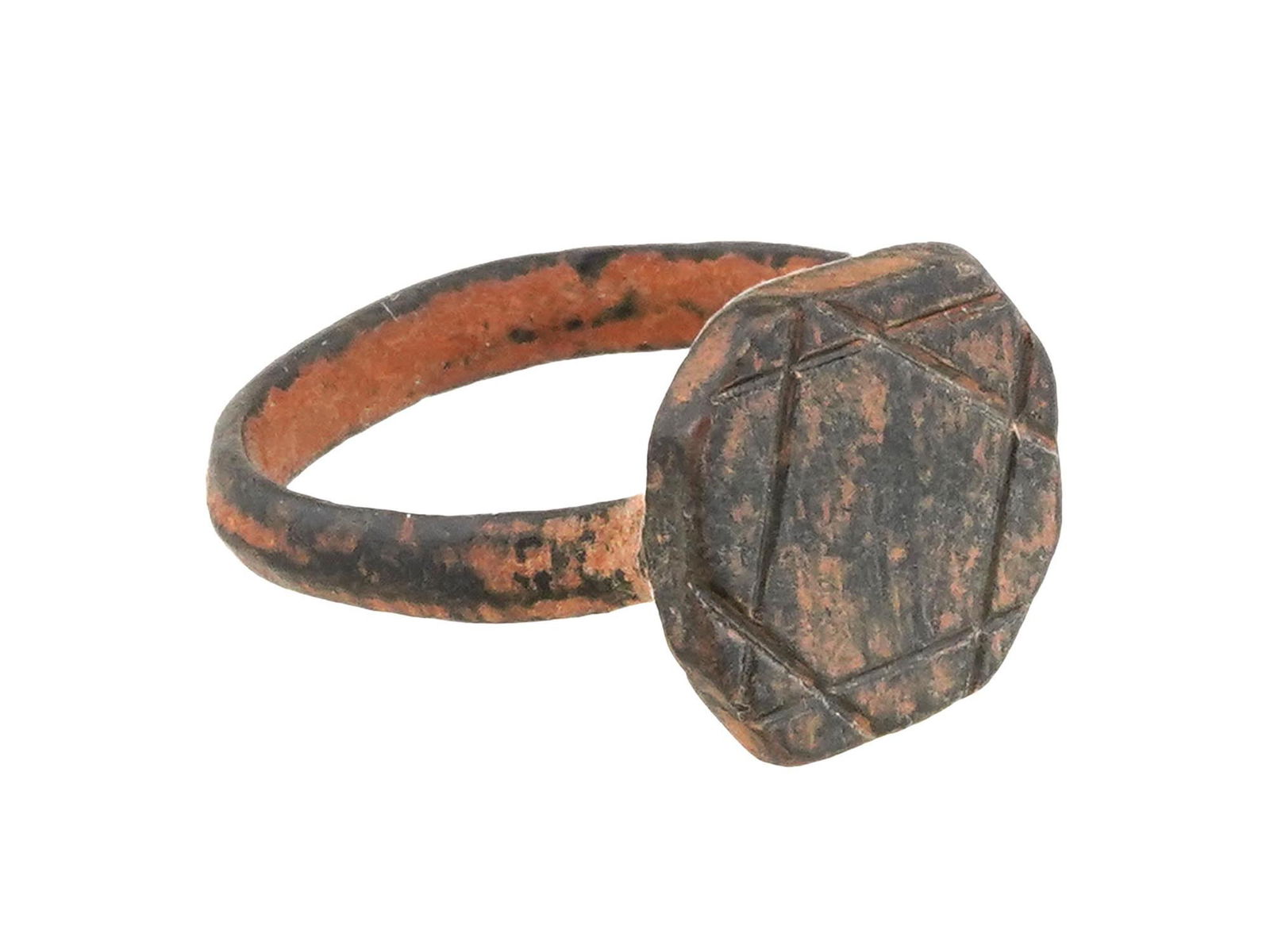 ANCIENT ROMAN EMPIRE MAGEN DAVID BRONZE SIGNET RING (1 of 4)