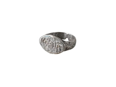ANCIENT ISLAMIC SILVER RING W ARABIC CALIGRAPHY