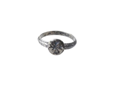 ANCIENT BYZANTINE SILVER RING ENGRAVED W CROSS