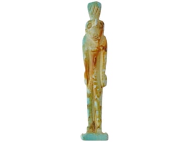 ANCIENT EGYPTIAN CARVED LIMESTONE HORUS FIGURE 300 BC