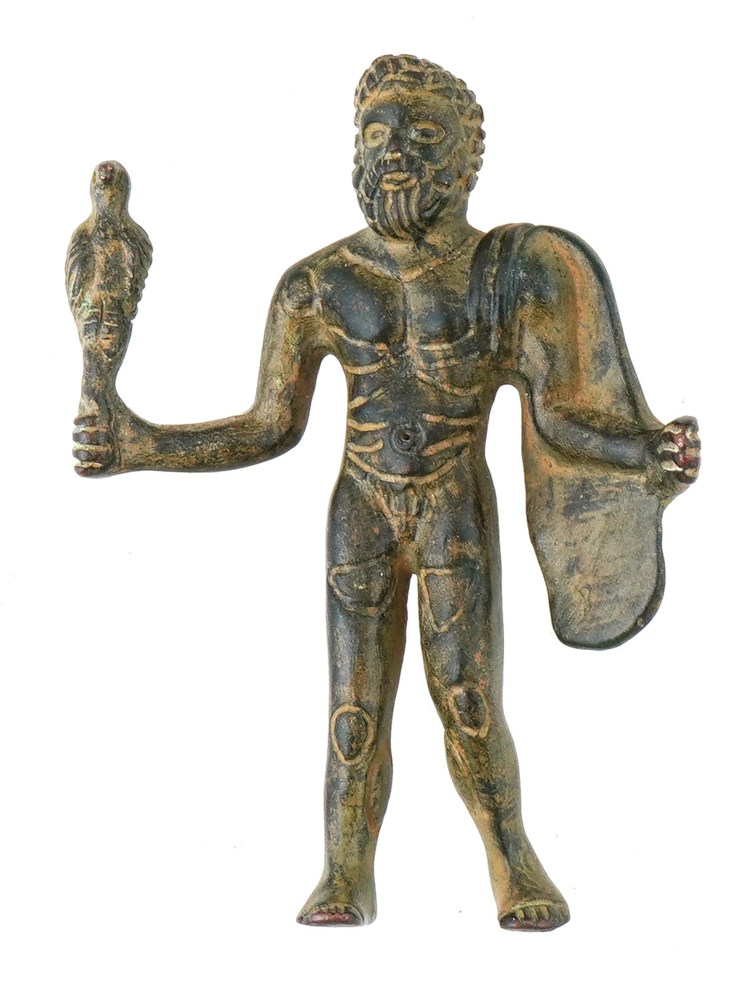 LARGE ANCIENT ROMAN BRONZE ZEUS FIGURINE WITH EAGLE (1 of 4)