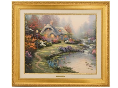 THOMAS KINKADE LANDSCAPE PRINT ON CANVAS WITH COA