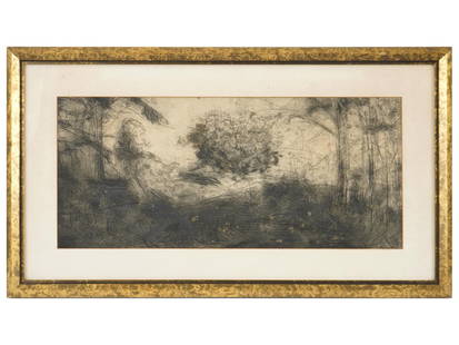 MANNER OF EUGENE LEROY FEMALE PORTRAIT ETCHING: Etching on paper. In the manner of Eugene Leroy, 1910 to 2000, a French Modernist artist. Leroy revisits traditional iconographic themes, reworking his canvases until the subject almost disappears. Th