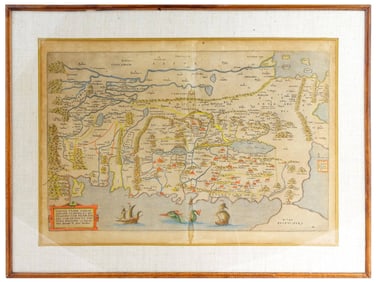 1570 ANTIQUE BENEDICT ARIAS MONTANUS HOLY LAND MAP