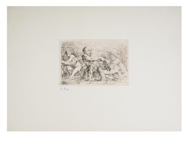 ANTIQUE ITALIAN BATTLE ETCHING AFTER SALVATOR ROSA