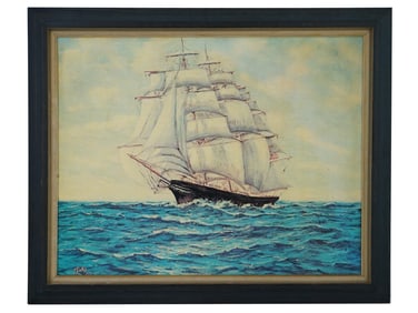 MID CENT AMERICAN NAUTICAL PRINT ON CANVAS BY J. LINKS