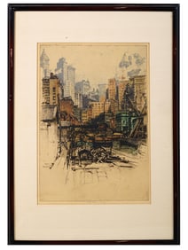 SIGNED ETCHING BY LUIGI KASIMIR COENTIES SLIP 1927