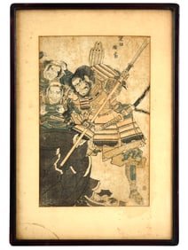 ANTIQUE JAPANESE UTAGAWA TOYOKUNI WOODBLOCK PRINT